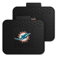 thumbnail image 1 of FANMATS 12314 NFL Miami Dolphins Back Row Utility Car Mats - Set de 2 piezas, 14in. x 17in., Protección en todo clima, Ajuste universal, Diseño de depósito profundo, Logotipo del equipo moldeado, 1 of 2
