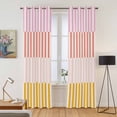 thumbnail image 2 of Colorful Stripe Kitchen Curtains 84 Inch Length, Modern Pink Red Yellow Vertical Striped Grommet Top Bedroom Living Room Curtains, Light Filtering Cafe Curtain Drapes 2 Panels Set 84''x84'', 2 of 9