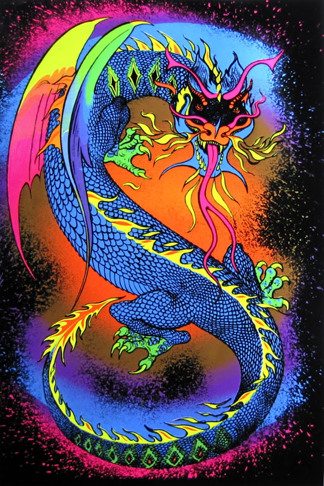 Alien Visitor Blacklight Poster 23 x 35 Flocked