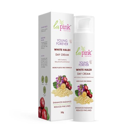 La Pink Young Forever Day Cream | 100% Microplastic Free Formula | White Haldi | For All Skin Types | 50g