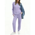 thumbnail image 6 of UVN Outfit Set for Women Long Sleeve Tops and Jogger Pants 2 Piece Matching Set with Pockets, 6 of 9