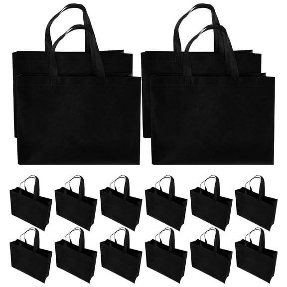 TEHAUX Party Favor Bags Black Non Woven Fabric DIY Projects Individuals Christmas Parties 20 Pcs