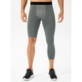 thumbnail image 3 of yeacher Men's Asymmetrical Basketball Compression Pants with Mesh Crotch, Patchwork Design, Grey, Size 2XL (21330#), 3 of 7