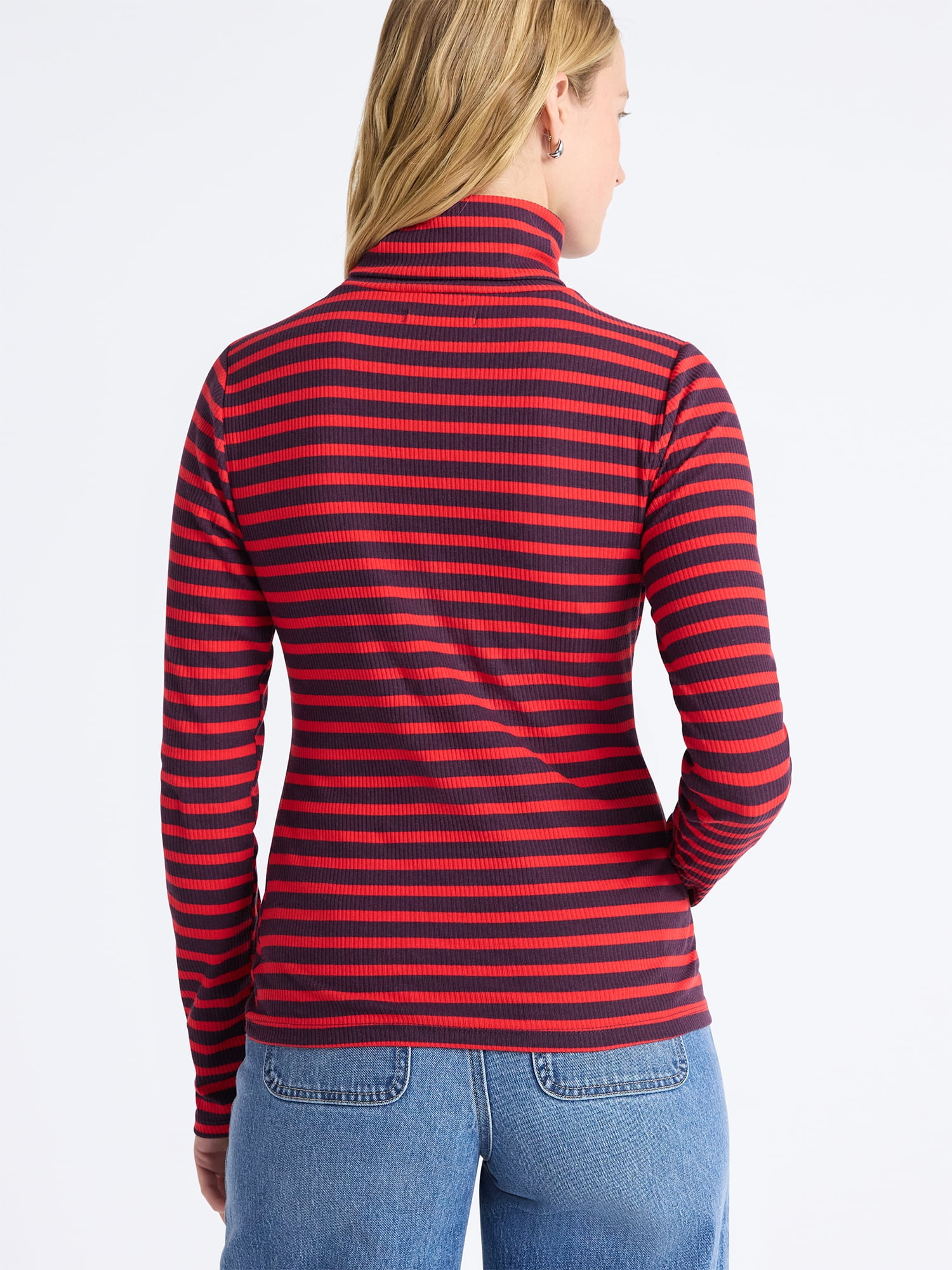 Free Assembly Women's Ribbed Turtleneck Tee, Sizes XS-XXL