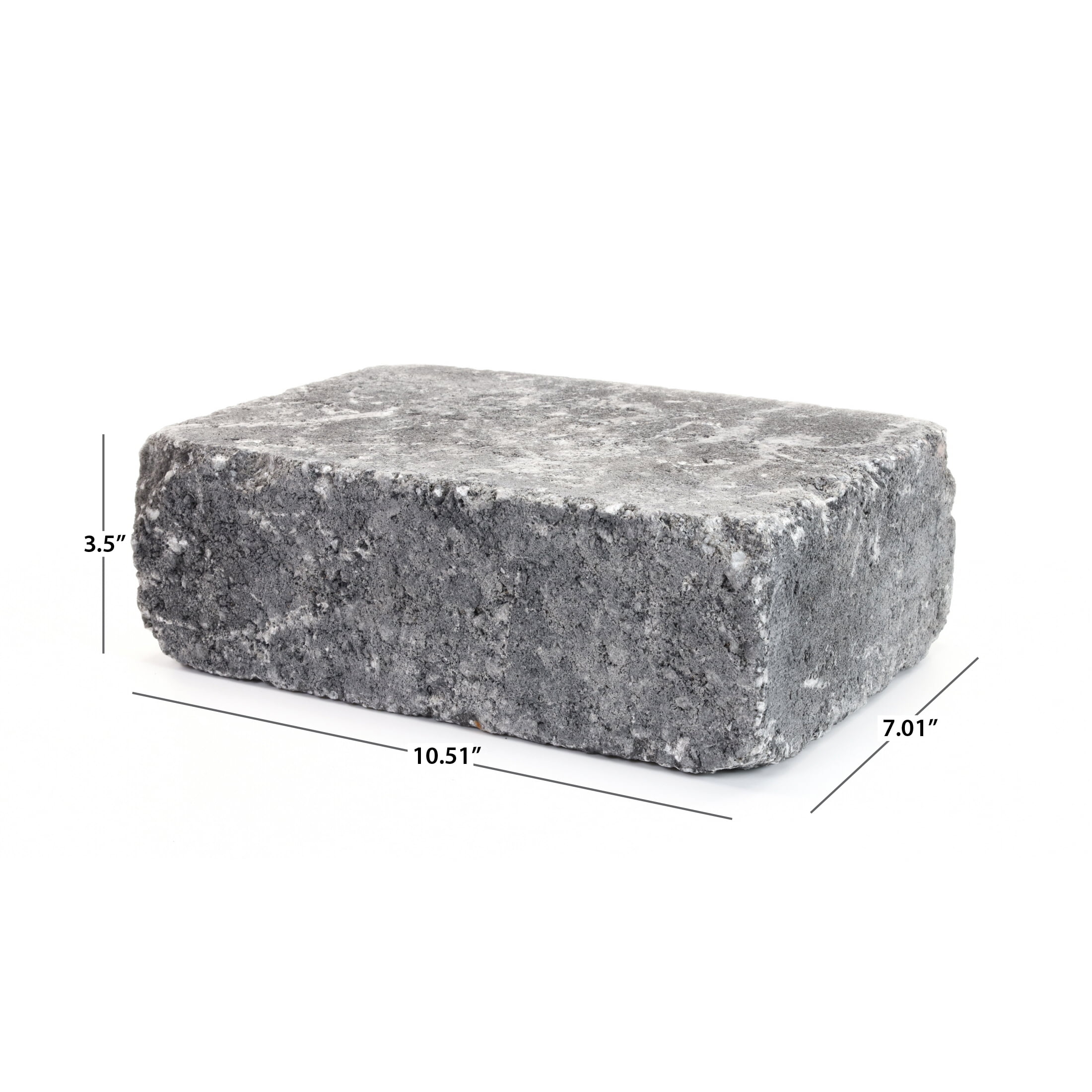 Pavestone 10.5" Rumblestone Large Granite Blend (Charcoal/Grey) Concrete Retaining Wall