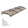 thumbnail image 3 of Window Awnings Canopy with Drainage Sink, Large Sink Awning Canopy Waterproof Window Awning Front Door Eaves Canopy for Window Balcony Yard Brown and transparen(22*40inch), 3 of 9