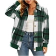 thumbnail image 4 of Perfectbot Women's Plaid Shacket, Button Down Shirt Jacket with Ribbed Hem, Relaxed Fit Fall Outerwear, 4 of 8