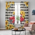 thumbnail image 6 of Kitchen Curtains 84 Inch Length 2 Panels, Spring Sunflowers Grommets Window Treatment Curtain, Car Farm Plaid Country Retro Art Thermal Curtains Drapes for Living Room/Bathroom, 6 of 9
