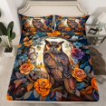 thumbnail image 2 of Homewish Jungle Hippie Owl Queen Sheet Sets, Bohemian Rustic Animal Flat Sheet, Vintage Rustic Rose Flower Queen Fitted Sheet, Breathable Home Decor, 4 Pieces, 2 of 7