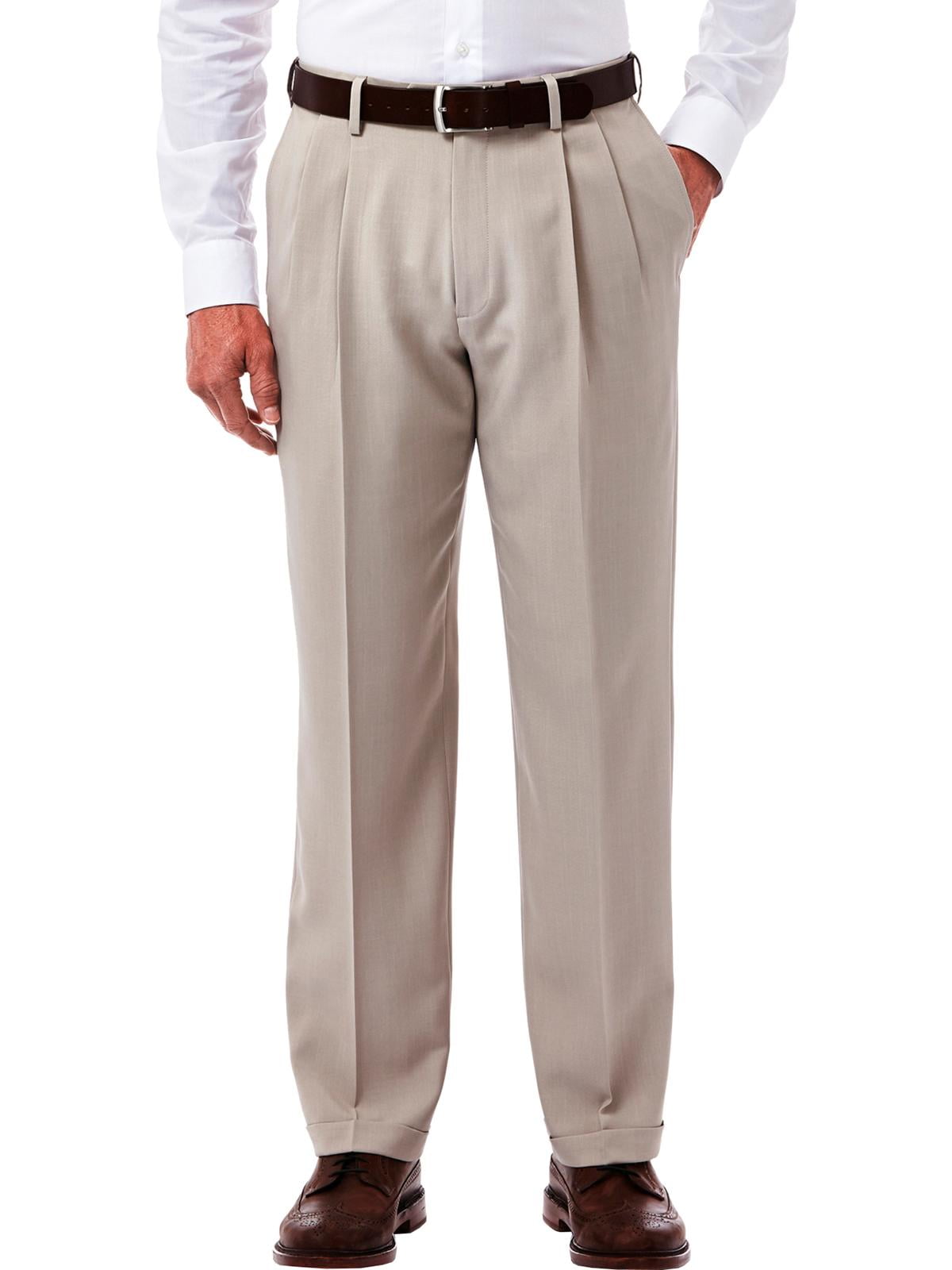 Haggar Mens Pleated Classic Fit Dress Pants - Walmart.com