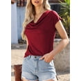 thumbnail image 6 of Eytino Cowl Neck Tops for Women Spring Summer Womens Tops Dressy Casual Business Short Sleeve Shirts Blouses, 6 of 8