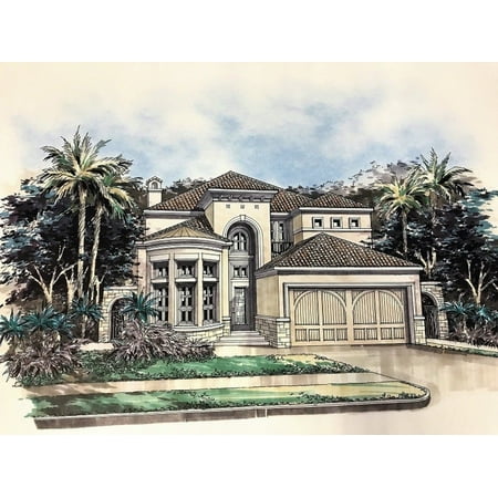 015-973: Luxury Narrow lot 3 Bed, 5 Bath Luxury Home Plan, 4081 Sq Ft: Full Blueprints with License to Build by Home Plan Marketplace - Lesuto
