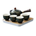 thumbnail image 4 of Transemion Side Handle Maker Ceramic Teapot Dark Blue with Cups Creative 360 Rotating Tea Style Semi-automatic Fu Tea Bag, 4 of 6