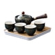 thumbnail image 3 of Tetera de cerámica, dispensador de té, de mano extraíble, tetera con asa lateral, tetera para exteriores, restaurante, oficina de fiesta de azul oscuro con copas Baoblaze hervidor de café, 3 of 8