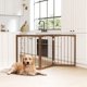 thumbnail image 2 of JJUN Freestanding Dog Gate for Small Medium Dogs, 63" W x 30" H Foldable 3-Panel Wooden Pet Gate, No Assembly Required, Indoor Safety Fence for Doorways, Stairs, Hallways, Bedrooms (Brown), 2 of 18