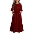 thumbnail image 2 of Mifsaly Little Girl Dresses Ruffle Half Sleeve A-Line Tiered Long Dress Comfortable Flowy Casual Summer Beach Sundress with Pockets, 2 of 7