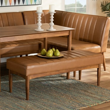 Baxton Studio Daymond Upholstered & Tufted Bench, Tan