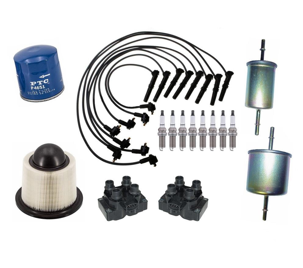 Wires Ignition Coils Spark Plugs Air Gas Oil Filters for Ford F150 4.6L 97-99