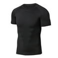thumbnail image 7 of Men's Sport Top, Short Sleeve Summer Slim Fit Crewneck Tee, Plain Casual Basic Shirt, 7 of 7