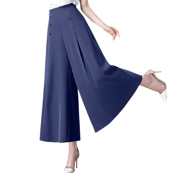 Endives Women's Casual Pants Summer Wide Leg Pants High Waist Loose Slimming Pants Skirt Pants Casual Swing Pants