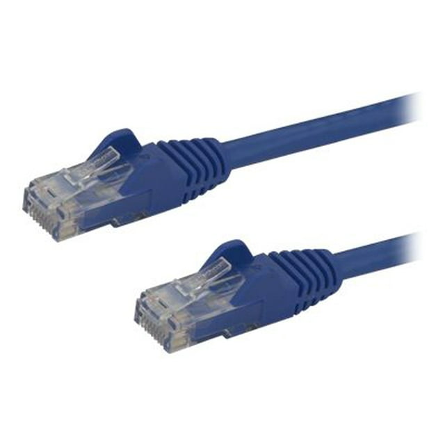 StarTech.com 50ft CAT6 Ethernet Cable, 10 Gigabit Snagless RJ45 650MHz 100W PoE Patch Cord, CAT 6 10GbE UTP Network Cable w/Strain Relief, Blue, Fluke Tested/Wiring is UL Certified/TIA - Category 6 - 24AWG (N6PATCH50BL) - Patch cable - RJ-45 (M) to RJ-45 (M) - 50 ft - CAT 6 - snagless - blue - for P/N: GLCTEST, ST121HD20L, SV565HDIP, USB2001EXT2NA, USB2002EXT2NA, USB2004EXT2NA
