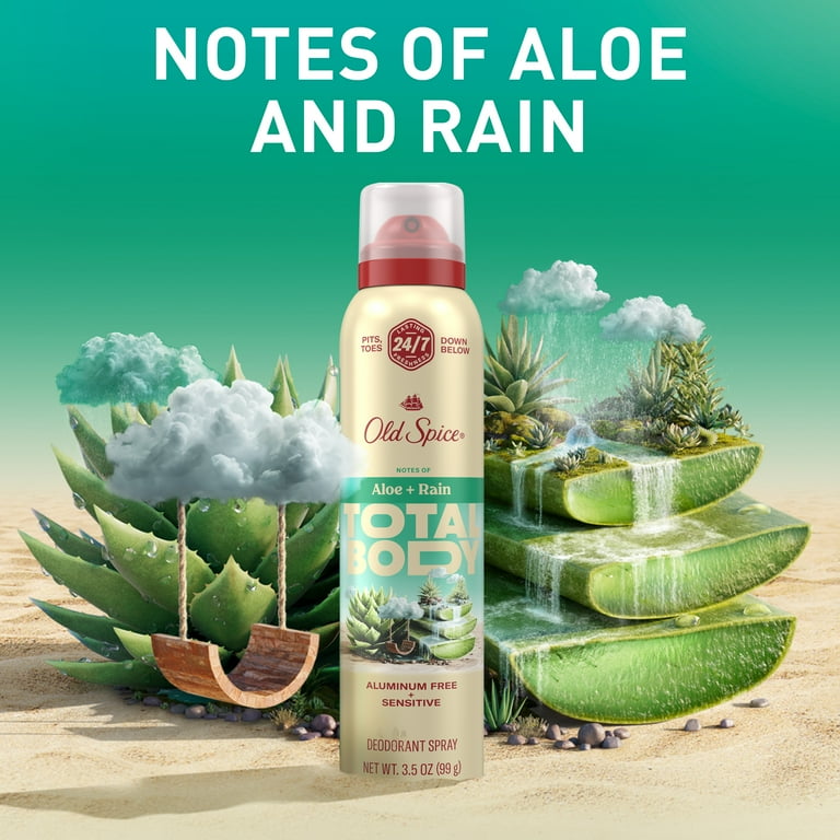 Old Spice Whole Body Deodorant Spray Aloe Rain 3.5oz for 24/7 Freshness -  Walmart.com