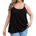 thumbnail image 5 of WCJM Camisoles & Tanks camisoles for women for under clothes Women's Plus Size Soft Tank Top With Bra Sleeveless Comfort Yoga Fitness Top Tank Top 2PC cotton camisoles for women, 5 of 8