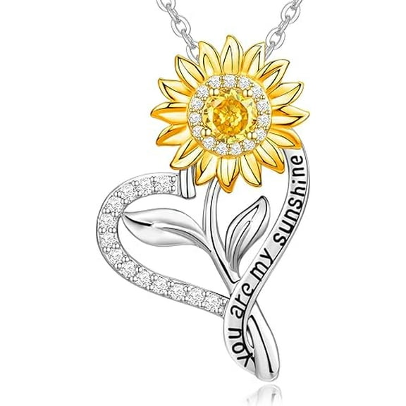 Valentines Day Gifts for Her, Sunflower Necklaces for Women Gift Anniversary Birthday Gifts for Wife Valentine Girlfriend Gifts, You Are My Sunshine Sunflower Jewelry for Women Mom Daughter