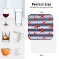 thumbnail image 6 of Yiaed Starfish Navy Blue Stripe Print Leather Coasters for Drinks - Cup Coasters Coffee Table Kitchen Table Bar, Home & Office Gifts Handmade Drink Coasters-Square, 6 of 6
