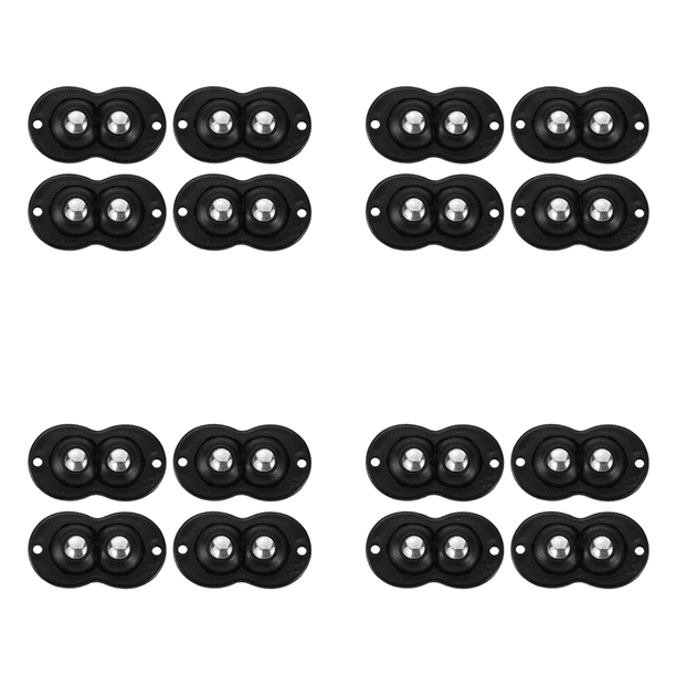 Ruedas para muebles, autoadhesivas, universales, para ruedas (bola doble), color negro, 4 unidades