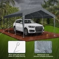 thumbnail image 5 of Ktaxon 10x20Ft Carport, Large Heavy Duty Car Tent with Galvanized Steel Frame, Portable Storage Boat Shed Canopy Garage, Gray, 5 of 12