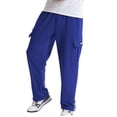 thumbnail image 4 of SnnmBlm Men's Cargo Sweatpants Wide Leg Joggers Pants with 5 Pockets for Athletic, Workout, Jogging, Running Blue 2XL, 4 of 7