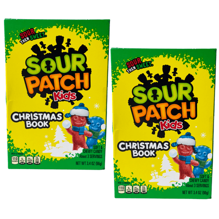 Sour Patch Kids Christmas Storybook Soft & Chewy Candy, 3.4 oz Box – 2 Pack, Holiday Stocking Stuffer