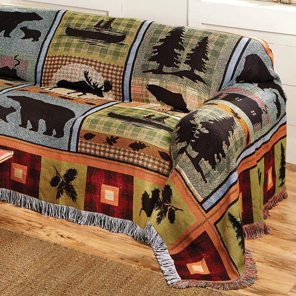 Black Forest Housse de Chaise Tapisserie Orignal & Ours Lac