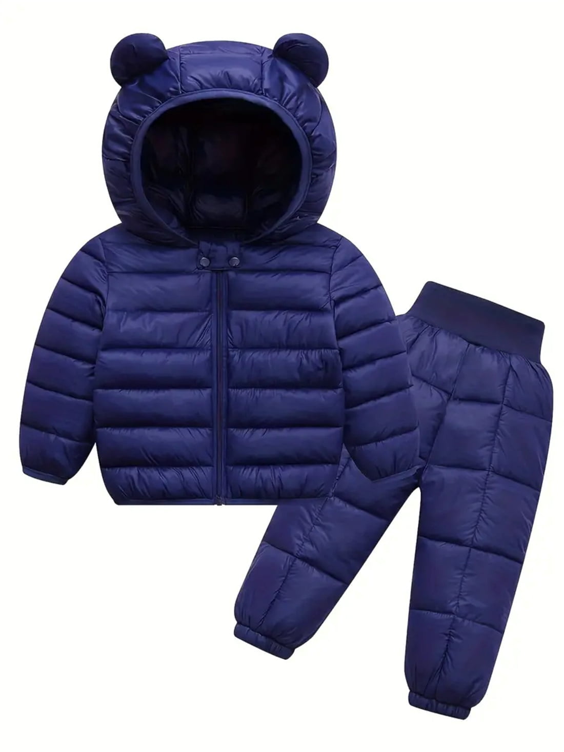ATAIKU 6M-5T Toddler Baby Boy Girl Cute Hooded Puffer Jacket with Pants Kids Winter Snowsuit Lightweight Down Outwear