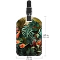thumbnail image 6 of Square 2Pack PU Leather Tropical Plants Cruise Luggage Tag with Privacy Cover and Name ID Tag for Travel Handbags Backpacks Luggage Tags, 6 of 6
