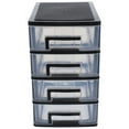 thumbnail image 5 of Milisten Four-layer Storage Cabinet Plastic Drawer Type Closet Portable Multifunction Dustproof Storage Rack Organizer Furniture (Black and Transparent), 5 of 5