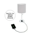 thumbnail image 4 of LimeLights White Stick Lamp with Charging Outlet and Fabric Shade, 4 of 9