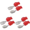 thumbnail image 1 of 3 Ensembles de Couverts en Acier Inoxydable Fourchette Rouge Vache Essentiels pour Tout-Petits Réutilisables Auto-Entraînement Cuillères Durables Sûres pour Enfants Acier Pratique Ustensiles Portables, 1 of 5