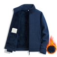 thumbnail image 2 of Men's Polar Fleece Jacket Thermal Sherpa Lined Full Zip Up Thick Winter Warm Soft Coat Outwear with Pockets, 2 of 6