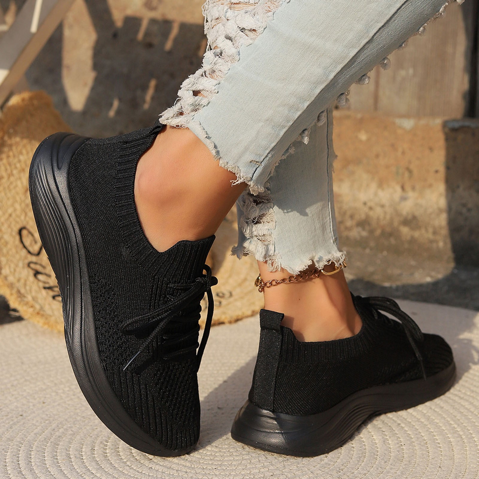 Linfrsh Womens Sneakers Tennis Court Cross Training or Pickleball Shoes for Women Classic Black or Walking White Sneakers with Arch Support Black,6.5