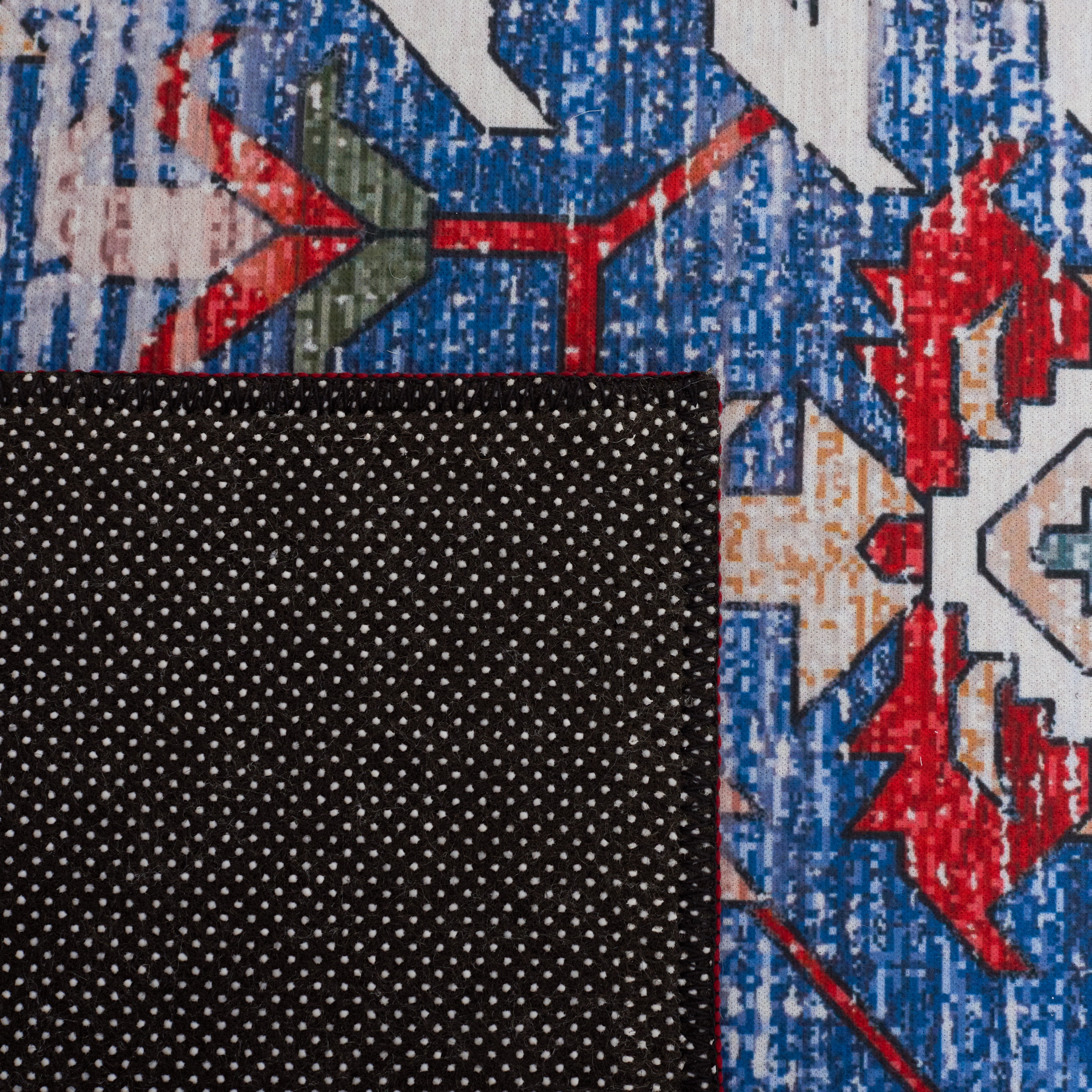 SAFAVIEH Tucson Jayla Oriental Machine Washable Runner Rug, Blue/Red, 2'6" x 12'