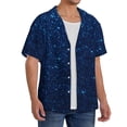 thumbnail image 2 of Fotbe Sparkling Blue Glitter Camisa Estampada de Manga Corta para Hombre, Casual de Verano, Estilo Playero, Sin Arrugas-X-Large, 2 of 5