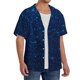 thumbnail image 2 of Fotbe Sparkling Blue Glitter Camisa Estampada de Manga Corta para Hombre, Casual de Verano, Estilo Playero, Sin Arrugas-Large, 2 of 5