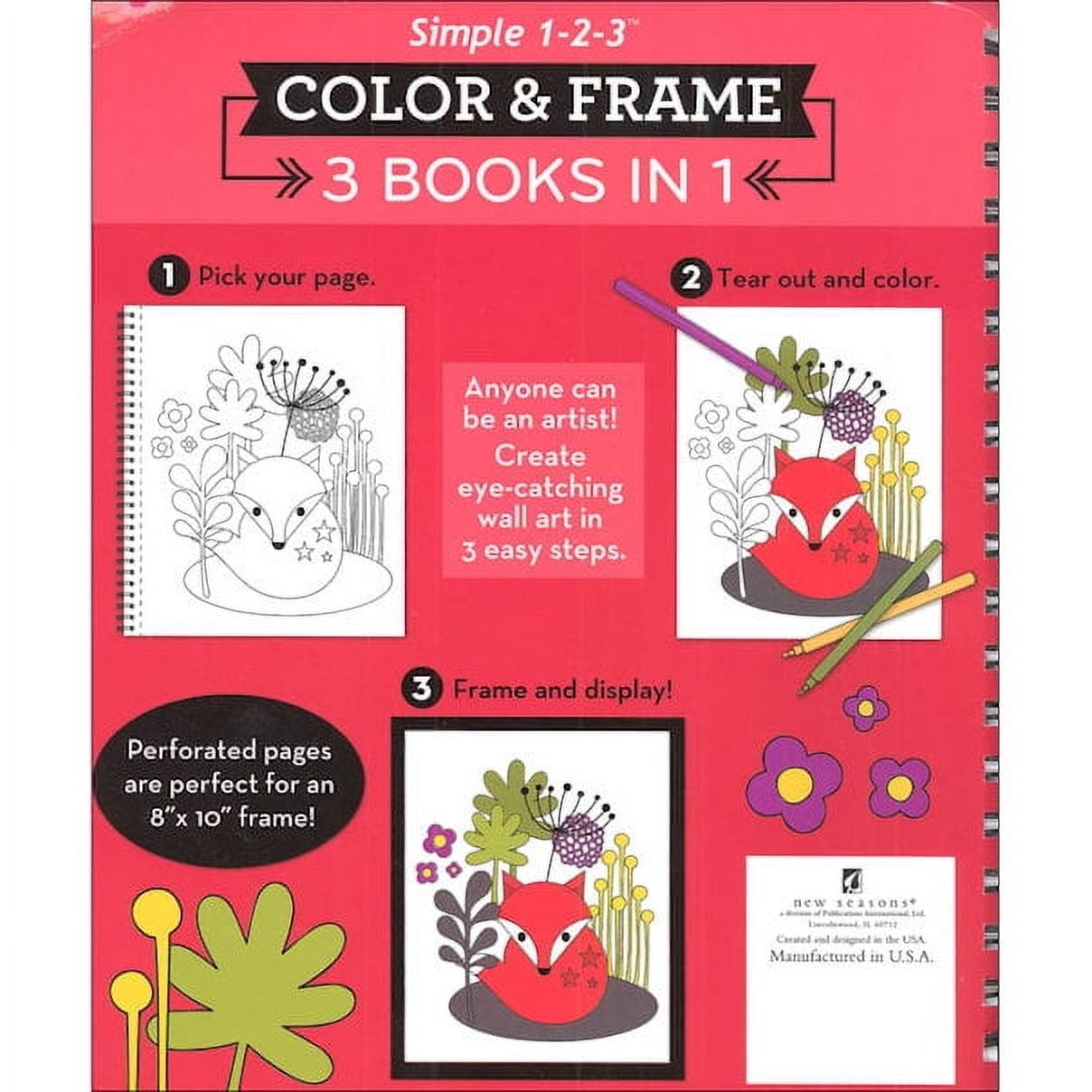 Coloring Picture Frames Color & Frame 3 Books In 1 Animals,