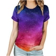 thumbnail image 3 of Penkiiy Galaxy Printed Shirt , Women's Print Graphic T Shirt Short Sleeve Summer T-Shirt Novelty Casual Tee XL Multicolor, 3 of 6