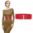 thumbnail image 2 of IDALL Western Belts Wide Belts Women's Fashion Vintage Wide Waist Belt Elastic Stretch Belts With Interlock Buckle Elastic Belts for Women Belts for Women Red One Size, 2 of 7