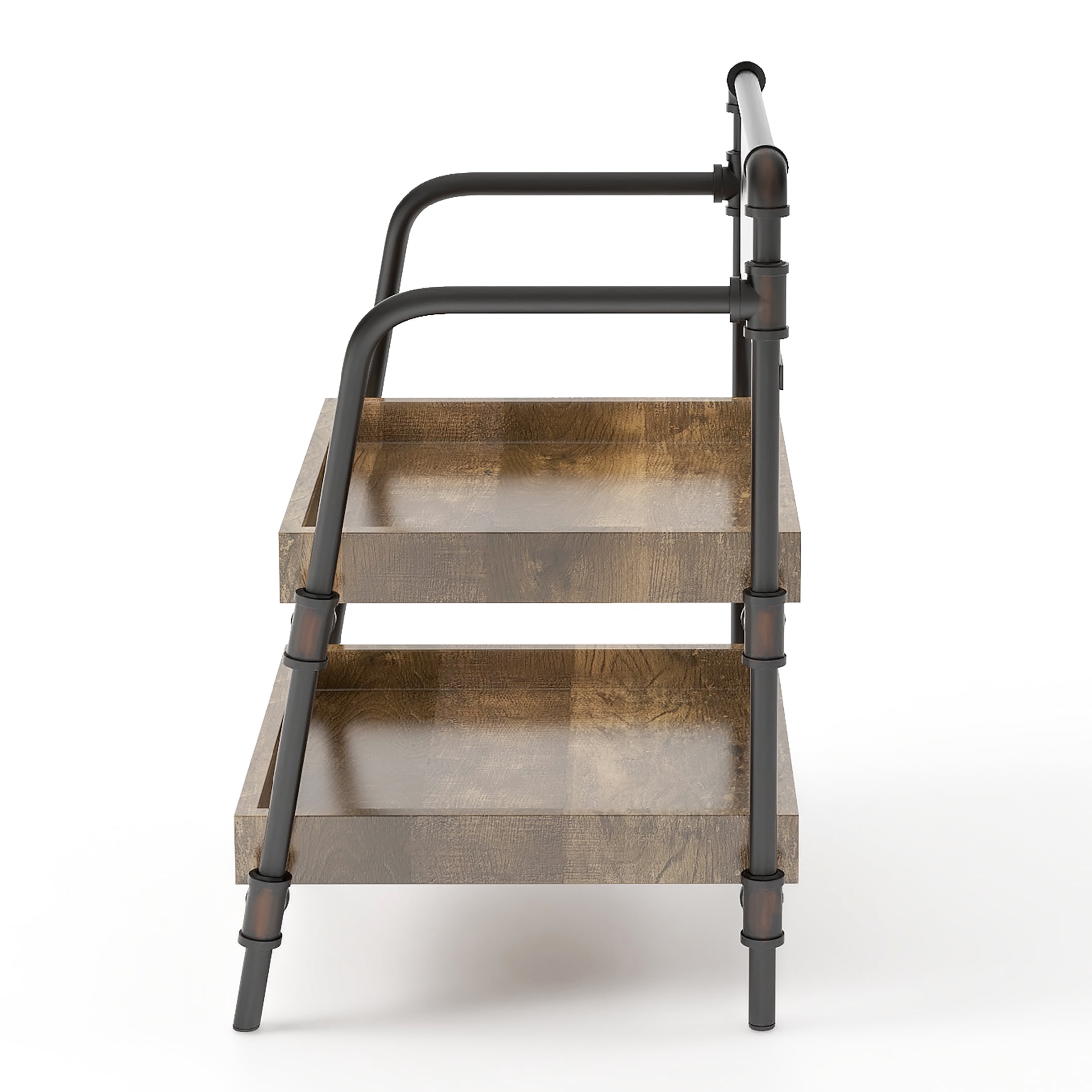 Furniture of America Siff 2-Shelf Bookcase, Sand Black