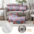 thumbnail image 6 of 4th of July Outdoor Waterproof Pillow Covers, Independence Day Floral Checkered Stars Decorative Square Throw Pillowcase Sofa Cushion Sham for Patio/Couch/Chair, 24"x24" 2 Pack, 6 of 8