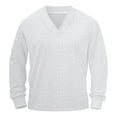 thumbnail image 5 of Sweatshirts for Men 2026 Fall Winter Long Sleeve Plain V Neck Jacquard Knitted Sweatshirt Mens Pullover Top, 5 of 6